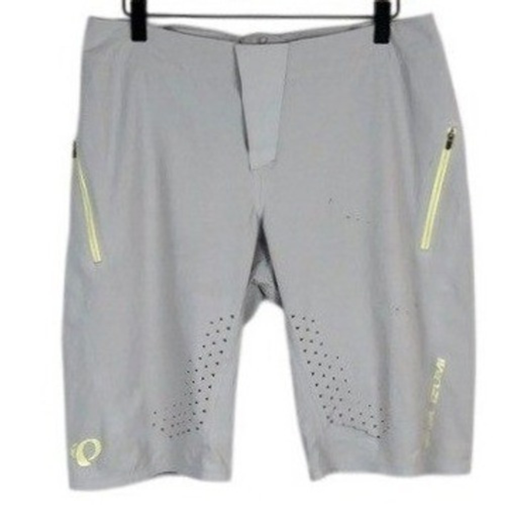 PEARL IZUMI Summit Shell Cycling Shorts Women's Sz 10 Grey Neon Yellow 19212001